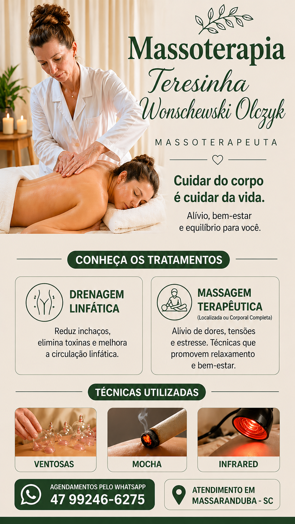 Arte promocional de massoterapia